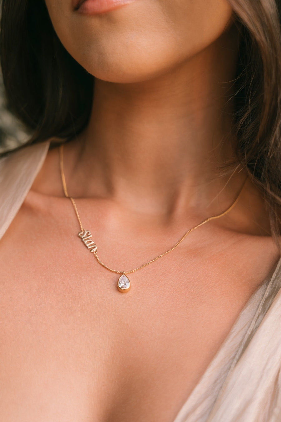 Custom Cursive Name Necklace + Birthstone