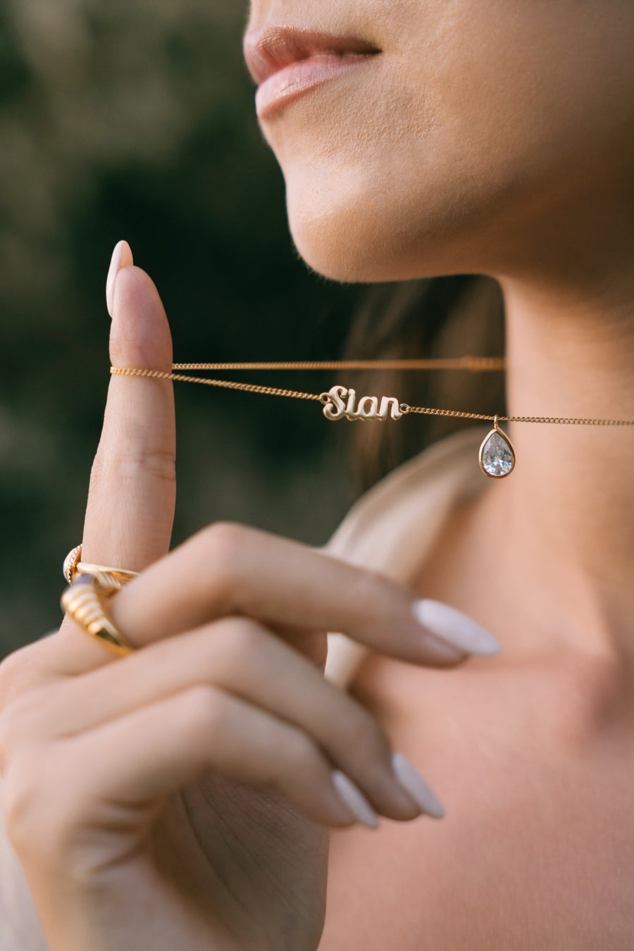 Custom Cursive Name Necklace + Birthstone