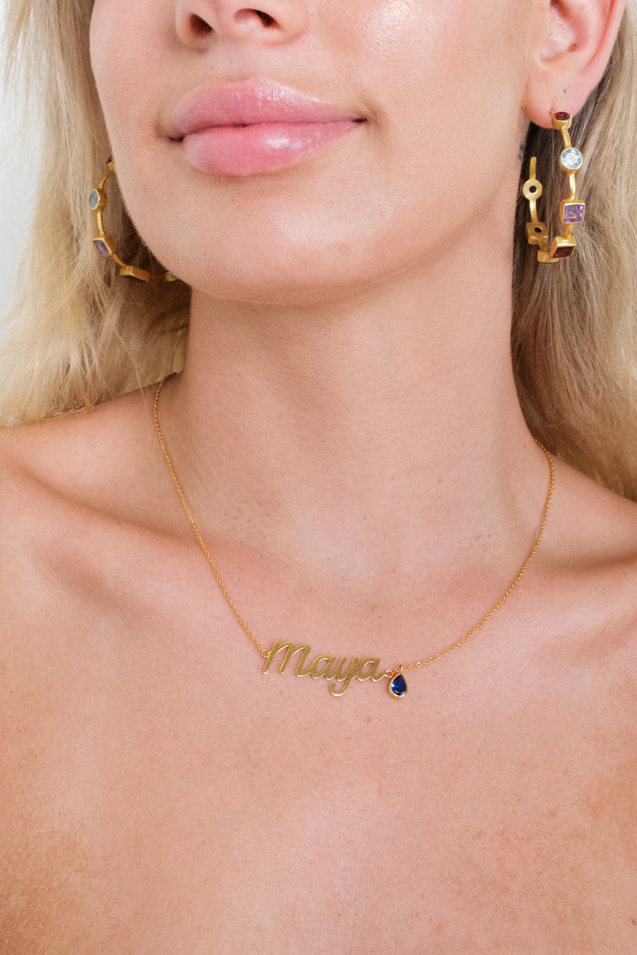 Custom Cursive Name Necklace + Birthstone